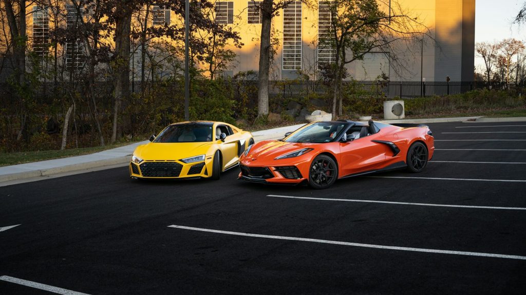 yellow and orange sports cars